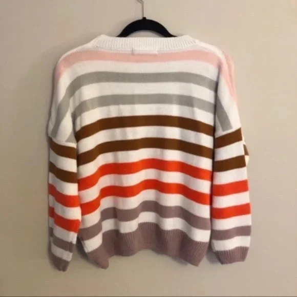 Striped Long Sleeve Chunky Knit Sweater - Picture 4 of 7